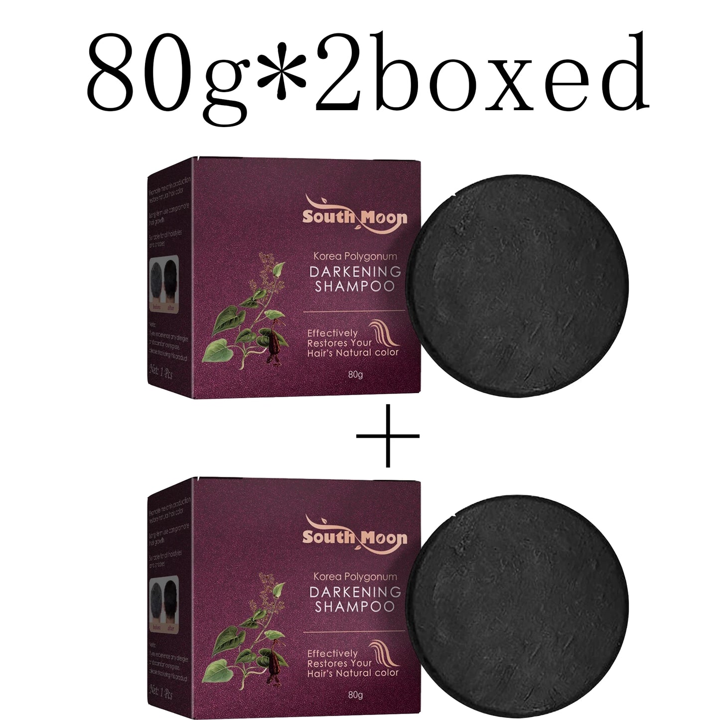 South Moon Polygonum Hair Darkening Shampoo Soap Repair Gray Color Cover To Black Anti Dandruff Oil Control Hair Roots Hair Care