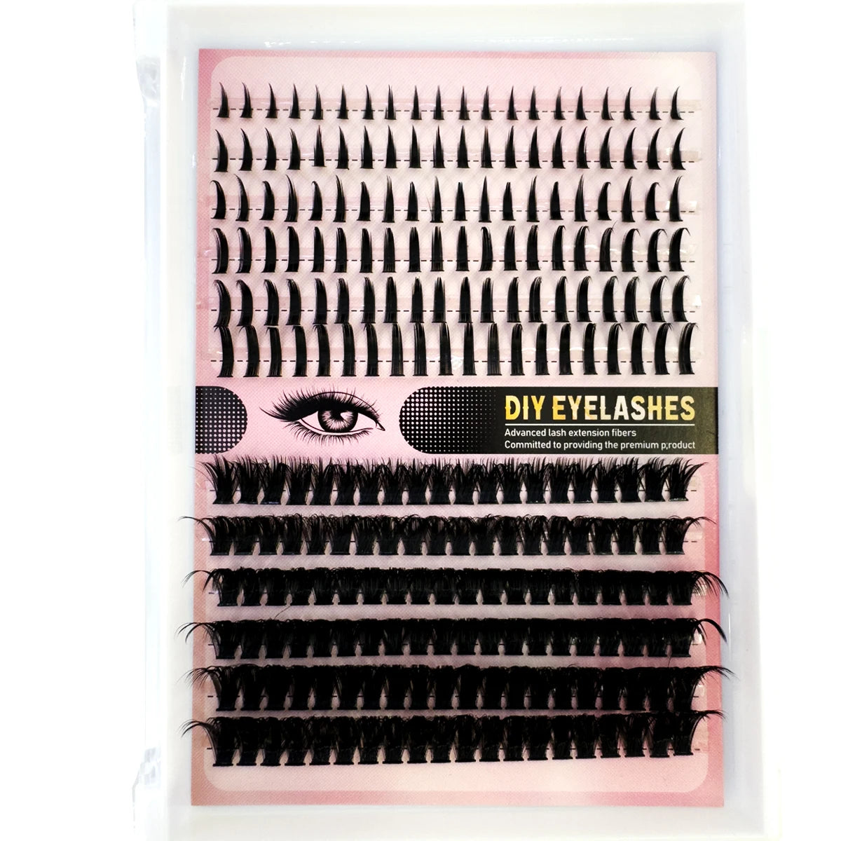 12rows Salon-Like Lash Clusters Kit DIY Eyelash  extension comic eyelash curler grou upper eyelashes Volume Fairy Eyelash