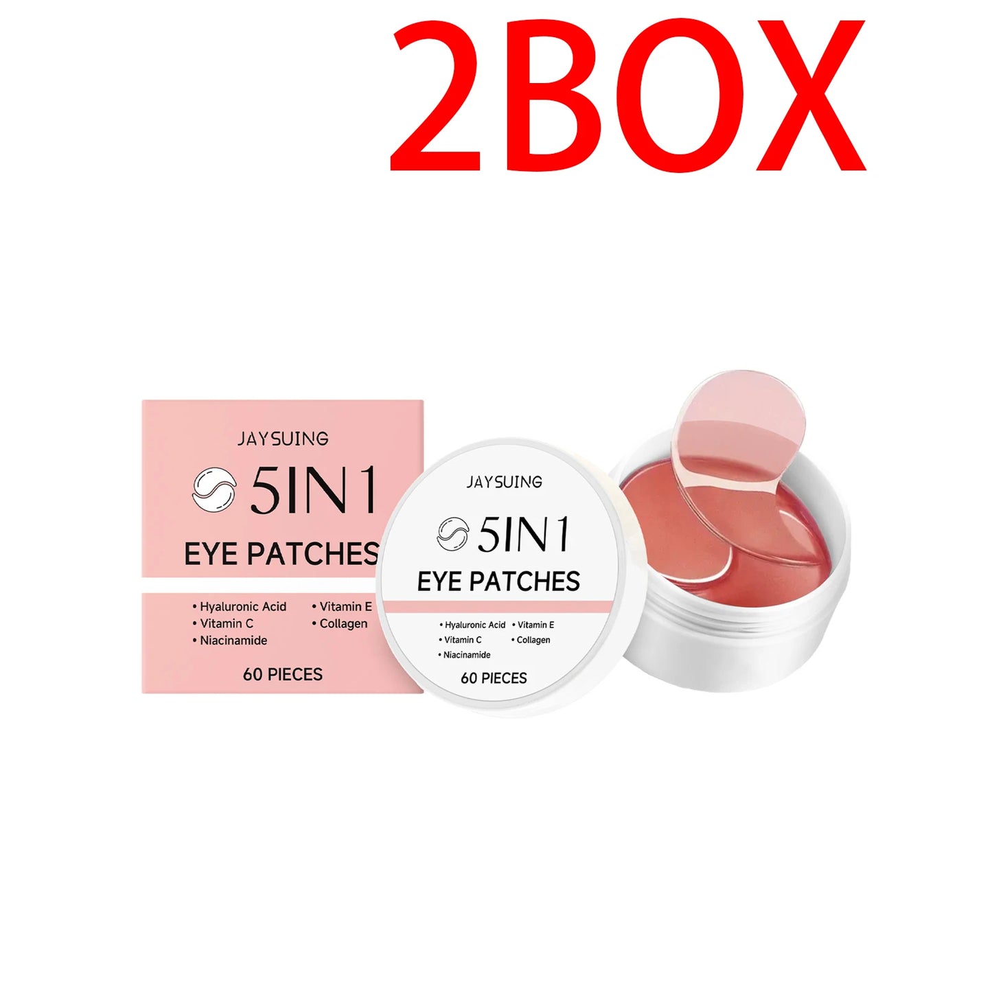 60pcs Pink Rice Collagen Eye Mask Anti Dark Circles Eyes Bags Remover Firming Moisturizing Eye Patches Mild Skin Care Eyes Care