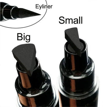 2 IN 1 Big Seal Stamp Liquid Eyeliner Pen Waterproof Double Head Eyes Liner Makeup Stamps Eye Liner Pencil Lasting Eye Cosmetic