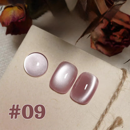 10ML 1-21PCS 2025 Autumn New Emerald Green Magnet Cat's Eye Gel Nail Polish Green Whitening Glass Bead Cat Eye Nail Polish