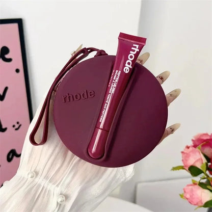 Rhod Lemontini Yellow Makeup Bag for Women Portable Travel Small Cosmetic Bags Zipper Toiletry Bag Pouch Lipsitck Storage Bags