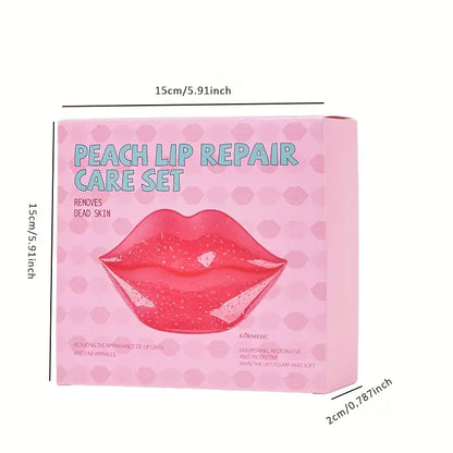 Peach Lip Care Set, Peach Lip Mask,Lip Scrub Bubble, Hyrating Lip Balm, Lips Skin Care Nourishing Hydrating Mother's Day gift