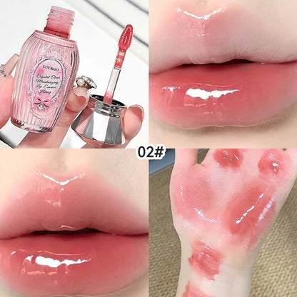 Lckgo Crystal Clear Moisture Lip Essence Gloss - Wrinkle Improvement Moisturizing Lip Balm, Mirror Gloss Lip Oil, Lipstick-Style Volume Lip Gloss