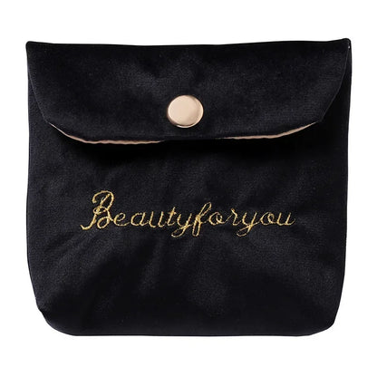 Embroidered Letter Tampon Storage Bag Sanitary Pad Pouch Girls Cosmetic Bags Makeup Lipstick Key Earphone Data Cables Organizer
