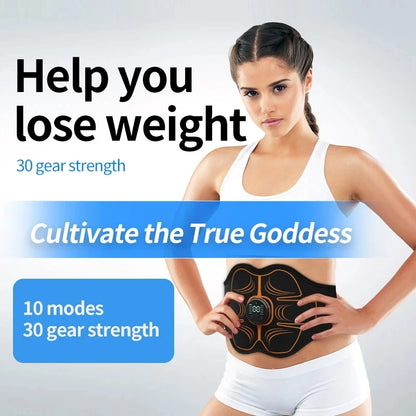 Abs Trainer Belt EMS Abdominal Muscle Stimulator Electric Toning Belts USB Waist Belly Weight Loss Home Gym Fitness Massager