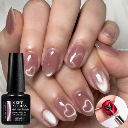 Cat Eye Gel Polish With Nail Magnet Tools For Creating Heart Shapes On Nails Semi Permanent Cat Magnetic Nail Art UV Gel Varnish