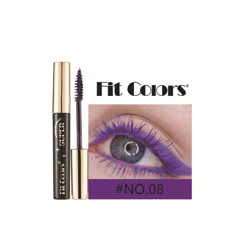Colored Mascara Waterproof Blue White Black Purple Lengthen Eyelashes 4D Silk Fiber Eyelash Extension Eyes Makeup for Party Use