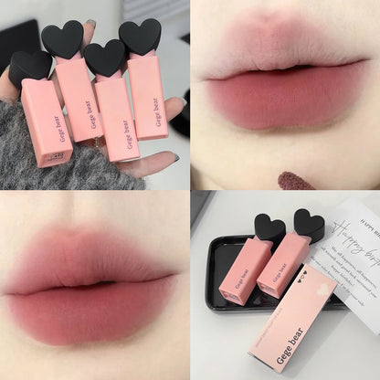 Dreamy Sweetheart Velvet Lip Glaze Gege Bear Matte Soft Texture Not Easy To Stick Cup Long-Lasting Lipstick