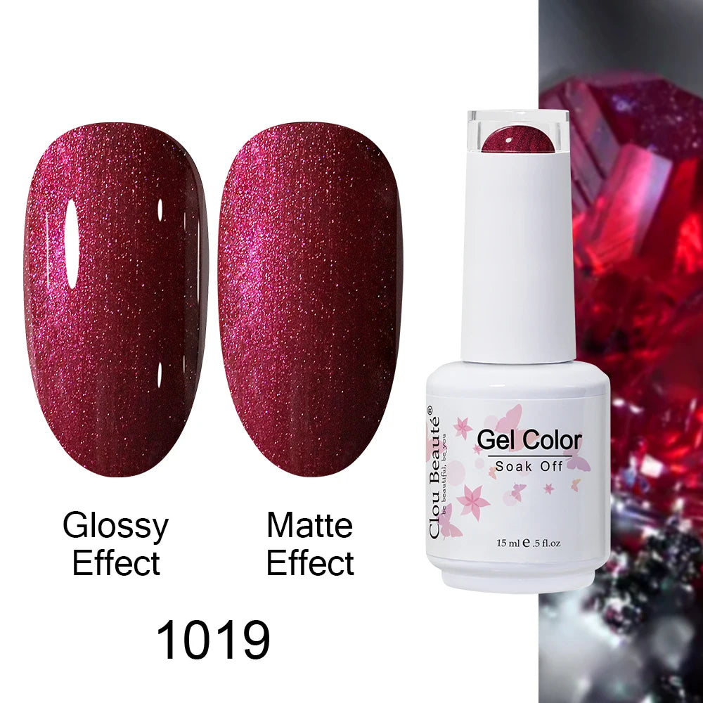 Clou Beaute 15ml Nail Gel Polish Warm Color Dark Red Brown Semi Permanent Nail Art Manicure Soak Off LED UV Varnishes Lacquer