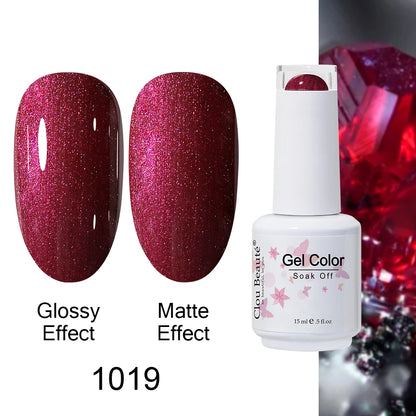 Clou Beaute 15ml Nail Gel Polish Warm Color Dark Red Brown Semi Permanent Nail Art Manicure Soak Off LED UV Varnishes Lacquer