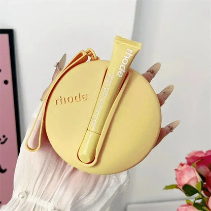 Rhod Lemontini Yellow Makeup Bag for Women Portable Travel Small Cosmetic Bags Zipper Toiletry Bag Pouch Lipsitck Storage Bags
