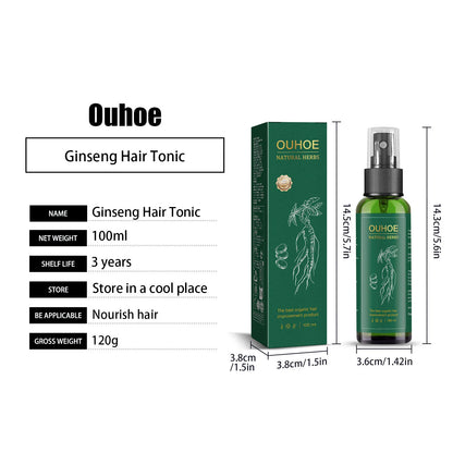Ouhoe Ginseng Hair Growth Serum 100ml Nourish Scalp Bioactive Formula Promote Hair Regrowth Reduce Hair Fall Strengthen Roots