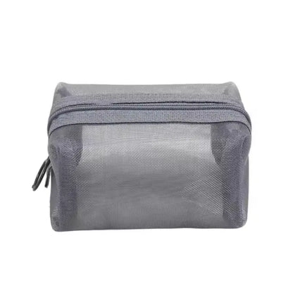 Mini Clear Nylon Mesh Cosmetic Bags Cute Women Small Lipstick Makeup Bags Pouch Data Line Key Earphone Organizer Case