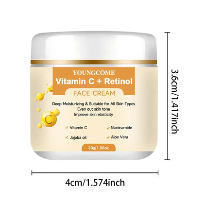 YOUNGCOME Retinol+vitaminC Deep Moisturizing and Firming Face Cream Dark Spots Removal Firming Anti Aging Repair Skin Care