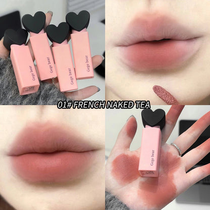 Dreamy Sweetheart Velvet Lip Glaze Gege Bear Matte Soft Texture Not Easy To Stick Cup Long-Lasting Lipstick