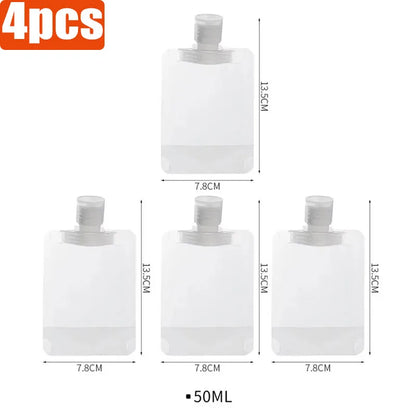 1/6pcs 30/50/100ml Lotion Dispenser Bag Travel Storage Bag Shampoo Liquid Cosmetics Storage Reusable Leak Proof Refillable Bag