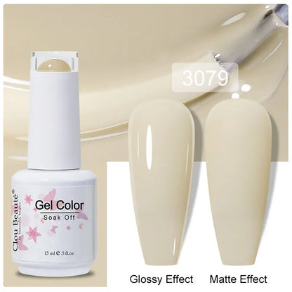 Clou Beaute 15ml Nail Gel Polish Warm Color Dark Red Brown Semi Permanent Nail Art Manicure Soak Off LED UV Varnishes Lacquer