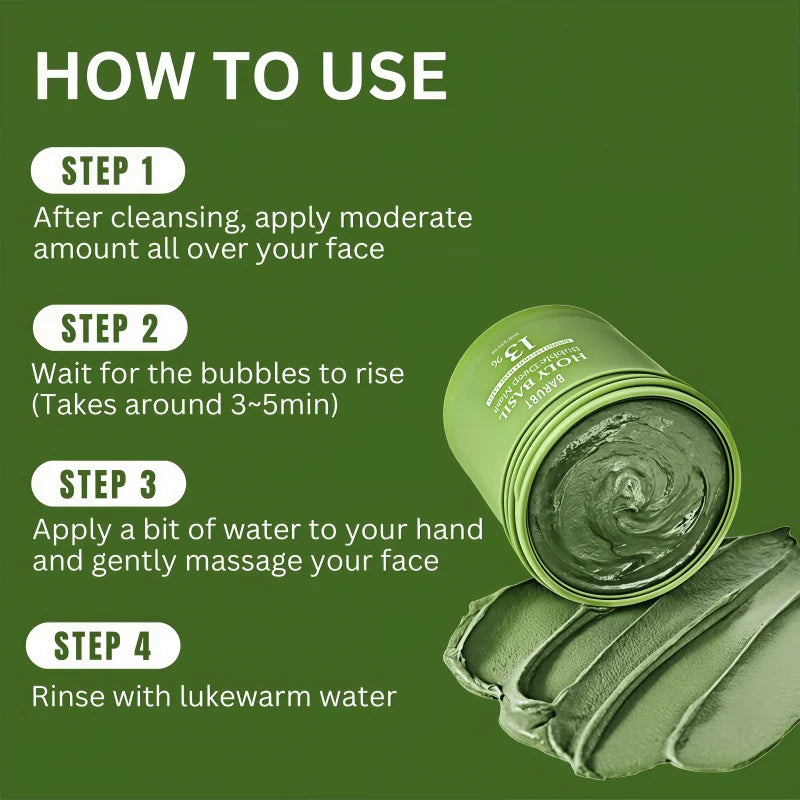 13% PHA Bubble Deep Cleansing Mask | Holy Basil Extract | Pore Exfoliation, Blackhead Removal, Oil Control, Moisturizing
