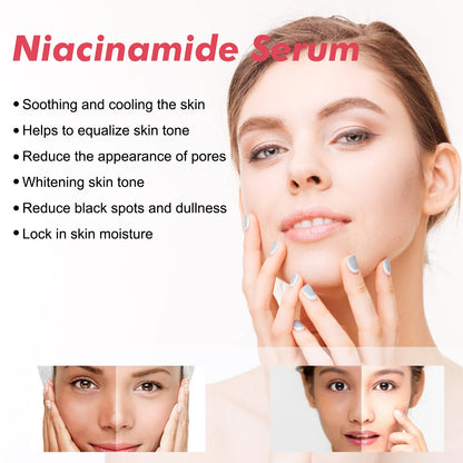 Niacinamide Serum 30ml Brightening Pore Minimizer Fade Dark Spots Hydrating Even Skin Tone Anti Aging Face Serum Non Irritating