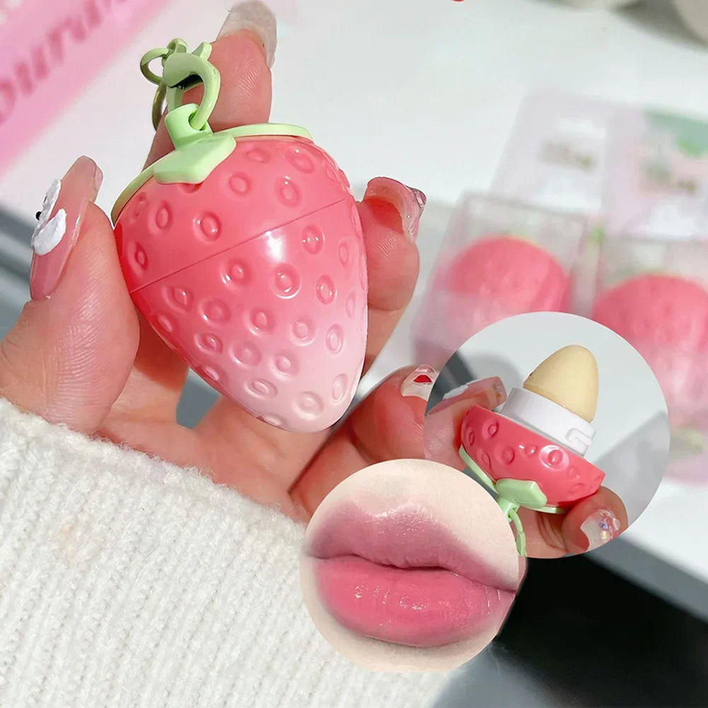 Moisturizing Strawberries Warm Color Changing Lipstick Long Lasting Moisturizing Nourishing Lip Balm Cute Cat Lipgloss Cosmetics