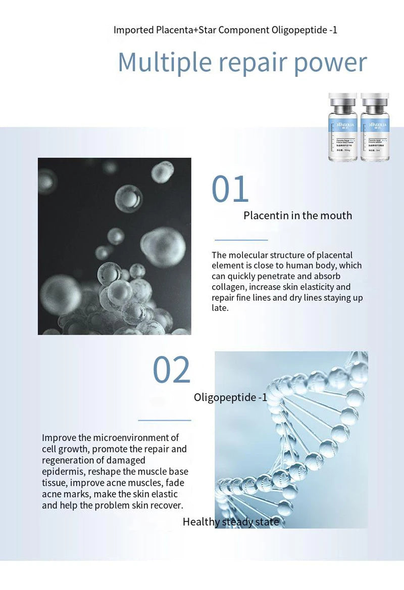 Placent Peptide Ampoule Hyaluronic acid Serum For Face Dr.Pen  Freeze-dried Powder Repair Moisturizing Skin Care Korean