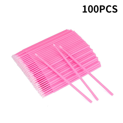 100 PCS Disposable Micro Applicators Brush Eyelash Extension Individual Applicators Mascara Brush for Make up and Clean and Comp