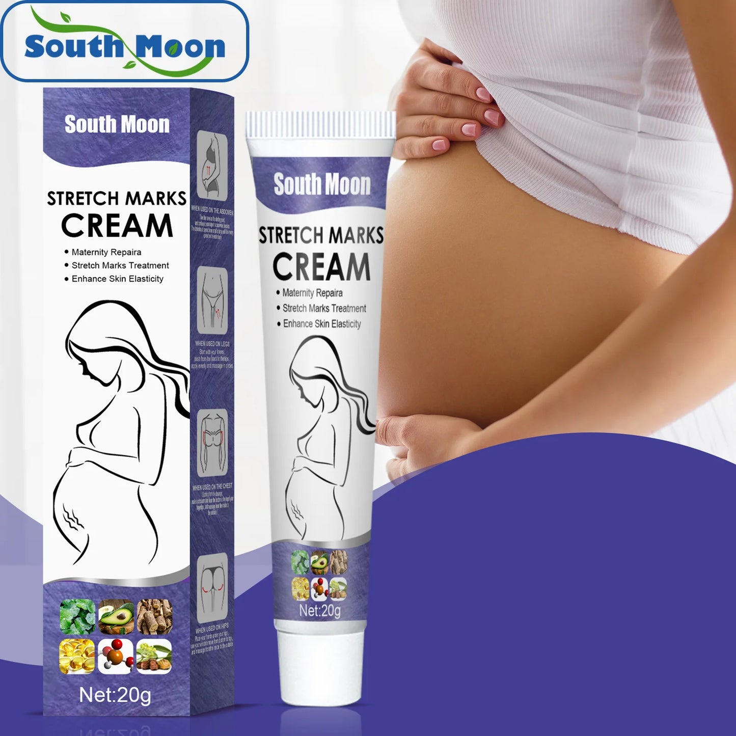 Pregnancy Stretch Removal Cream Fade Postpartum Obesity Lines Eliminate Body Belly Stretch Marks Improve Elasticity Firming Skin
