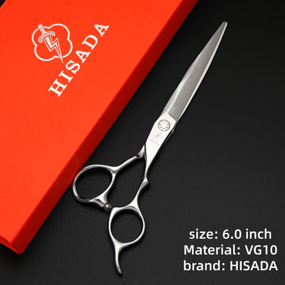 HISADA professional barber scissors Japanese handmade VG10 material scissors 6.0/6.5/7.0 inch hairdressing scissors