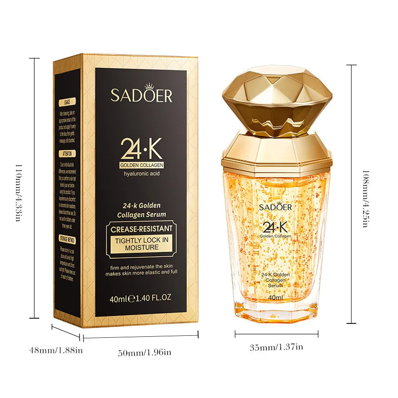 SADOER 24K Golden Collagen Serum for face Moisturizing Anti Wrinkles Hydrating Anti-aging Wrinkle Facial Essence Skin Care