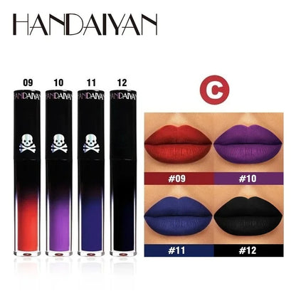 New Black Velvet Lipsticks Halloween Dark Matte Lip Gloss Set Moisturizing Lasting Waterproof No Fade Sexy Red Liquid Lipsticks