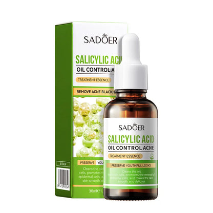 30ml SADOER Salicylic Acid Face Serum Oil Control Acne Firming Hydrating Facial Essence Beauty Skin Care