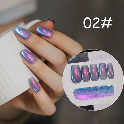 TC 1-6 Pcs Versatile Temperament Highlighting The Whitening Trend Popular And Explosive Antarctic Light Cat Eye Gel Nail Polish