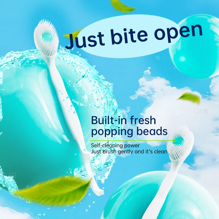 Portable Travel Toothbrush Mini Exploded Bead Toothbrush Disposable Adult Cleaning Toothbrush Individually Packaged
