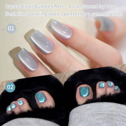 XEIJAYI 6Pcs 15ML Blue Series cat eye Nail Gel polish set Semi Permanent Nail Art Soaking UV LED Nail Salon DIY Nail Salon Gel