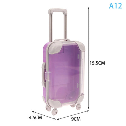 1Pc Simulation Mini Trolley Cases False Eyelashes Makeup Carrying Suitcase ABS Small Toiletry Box Women Travel Gift Box
