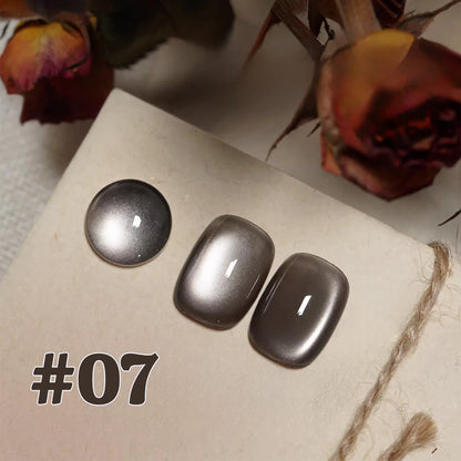 10ML 1-21PCS 2025 Autumn New Emerald Green Magnet Cat's Eye Gel Nail Polish Green Whitening Glass Bead Cat Eye Nail Polish