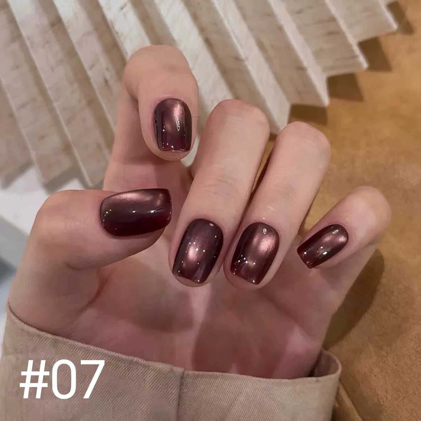 10ML 1-10PCS 2025 New Sunset Cat's Eye Nail Polish Series Amber Glass Beads Magnet Gel Nail Polish Nail Art Gold Brown Nails