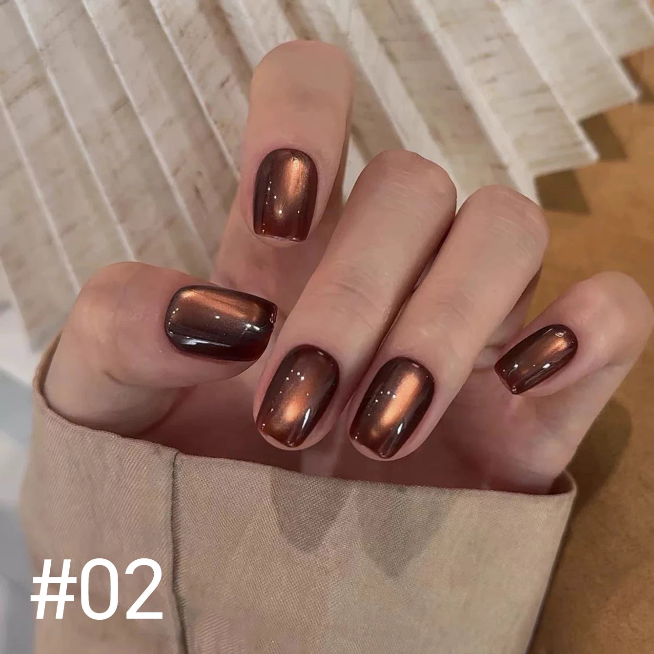10ML 1-10PCS 2025 New Sunset Cat's Eye Nail Polish Series Amber Glass Beads Magnet Gel Nail Polish Nail Art Gold Brown Nails