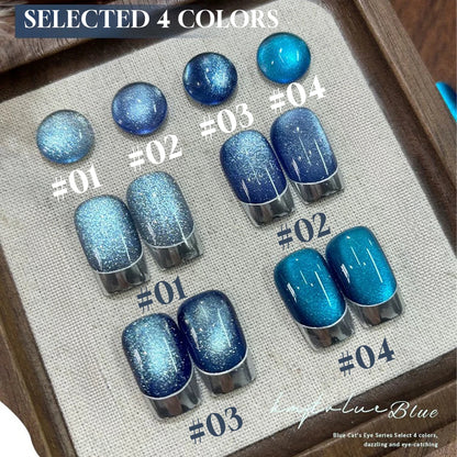 12ML 1-6PCS Summer And Autumn Island Glass Bead Magnet Cat Eye Gel Nail Polish Blue Nails Nail Art Nail Supplies