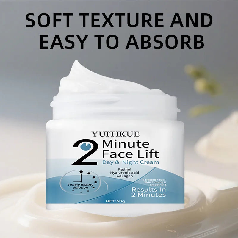 YUITIKUE Minute Face Lift Cream with Retinol & Hyaluronic Acid - Firms, Lifts & Evens Skin Tone, Day & Night, 100g