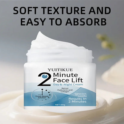 YUITIKUE Minute Face Lift Cream with Retinol & Hyaluronic Acid - Firms, Lifts & Evens Skin Tone, Day & Night, 100g