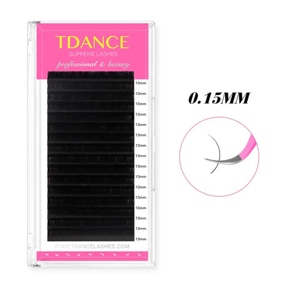 TDANCE 16Rows Classic Lash Dark Black Matte Professionals Soft Natural Faux Eyelash Extension Makeup Beauty Individual Eyelashes