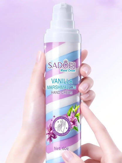 Fruit Marshmallow Hand Cream 60g – Tri-Color Nourishing Formula with Sweet Scent, Deeply Moisturizing Care for Dry Winter Hands