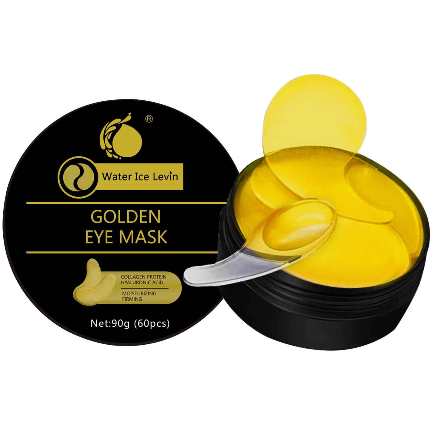 60 Pieces of Unisex Adult Golden Eye Moisturizing Eye Patches, Rich in Collagen and Hyaluronic Acid, Alcohol-Free, Suitable for All Skin Types, Make the Area Look Obvious and Firming