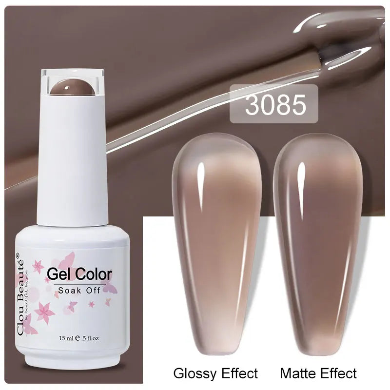 Clou Beaute 15ml Nail Gel Polish Warm Color Dark Red Brown Semi Permanent Nail Art Manicure Soak Off LED UV Varnishes Lacquer