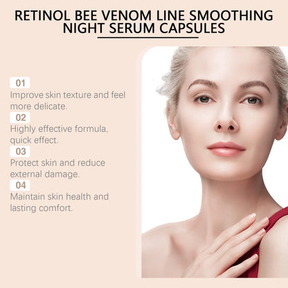 Hoygi Retinol Bee Venom Facial Capsules Gently Moisturize Facial Skin, Tighten and Improve Skin Quality, Moisturizing Capsules