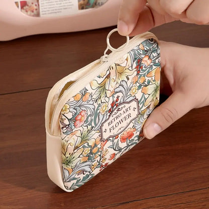 New PVC Women Girls Cosmetic Makeup Bag Coin Purse Large Capacity Sanitary Pads Bag Portable Mini Data Cables Organizer