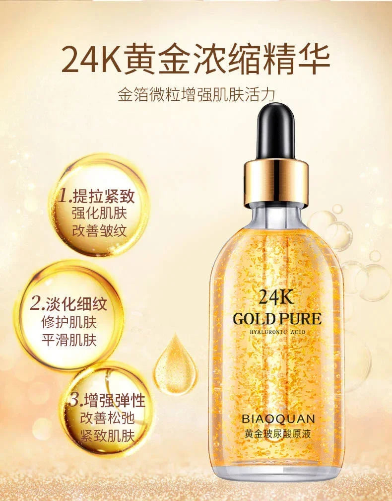 100ml 24k gold foil essence anti wrinkle lifting and firming essence pore shrinking essence skin care product