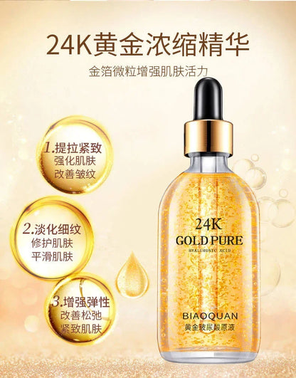100ml 24k gold foil essence anti wrinkle lifting and firming essence pore shrinking essence skin care product
